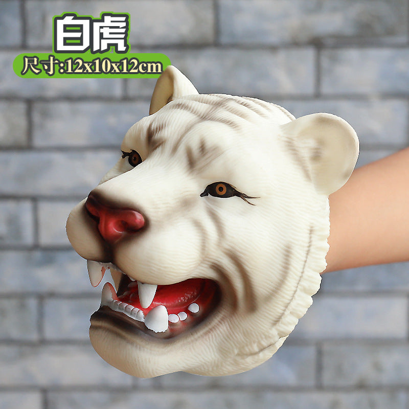 Dinosaur Hand Puppet Cross-Border Wholesale Gloves Soft Rubber Triceratops Tyrannosaurus Rex Children's Simulation Animal Model Boy Toy
