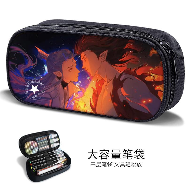Essential Stationery for the Beginning of School: Nezha the Magic Child Sea Pen Bag for Boys, Anime Merchandise, Lotus Cake Cp Unisex Stationery Box Trend