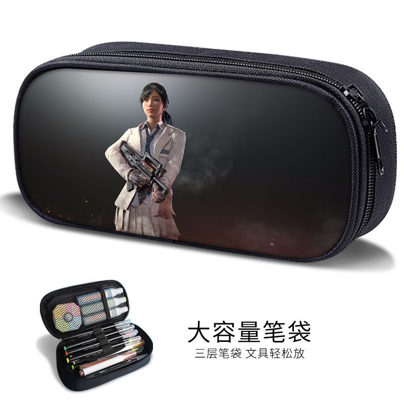 Sand Sculpture Pencil Bag for Boys, Multifunctional Stationery Box for Primary and Secondary School Students, Pubg Game Stationery Bag, Kidsren's Trendyy Pencil Bag