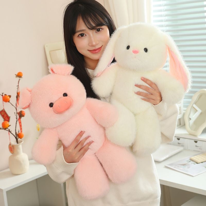 Little Bear Plush Toy Running Series Rabbit Doll Cute Pink Pig Plushie for Girls Wedding Throw Dolls