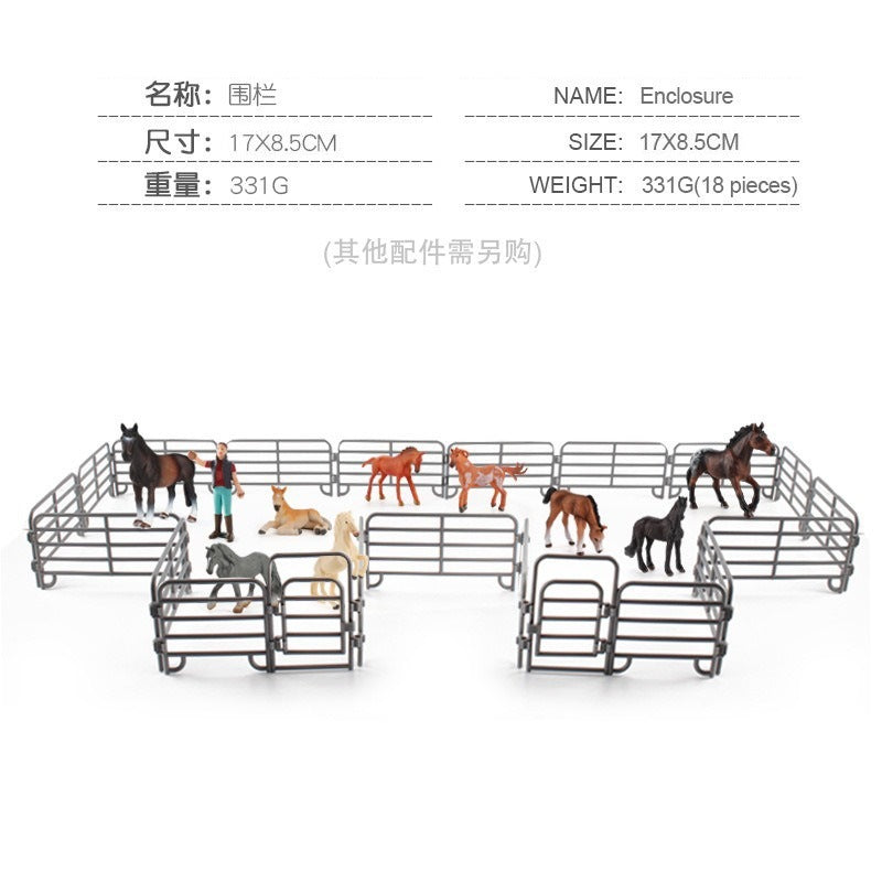 Animal Jurassic simulation farm scene sand table decoration fence large door frame dinosaur model toy