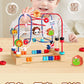 Children's Wooden Multi-Functional Threading Large Bead Color Recognition Early Education Building Blocks Matching Parent-Child Interactive Educational Toys