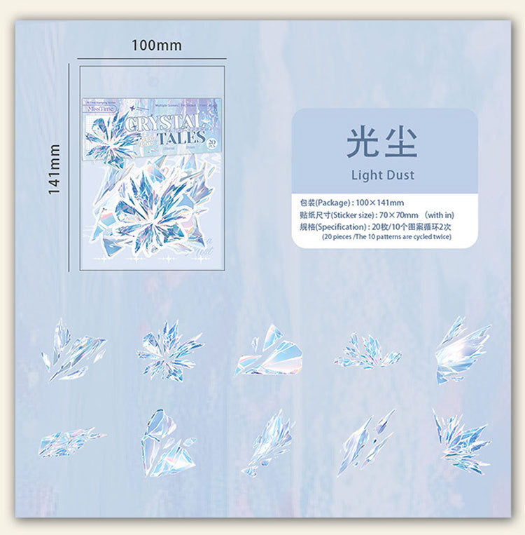 Pet Sticker Pack Crystal Story Series Crystal Ore Silver Hot Stamping Die-Cut Journal Decoration Stickers Cross-Border
