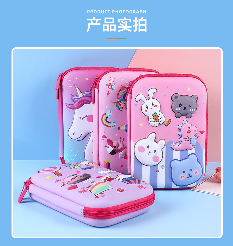 Eva Pencil Box 3D Stereo Large-Capacity Kidsren's Pencil Bag Multi-Functional Student Stationery Popular Pencil Box Waterproof