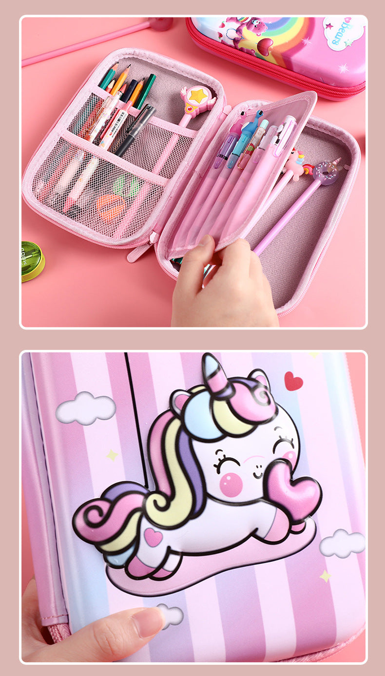 3D New Cute Eva Stationery Box Children's Multifunctional Large Capacity Pencil Bag Student Portable Square Pencil Box