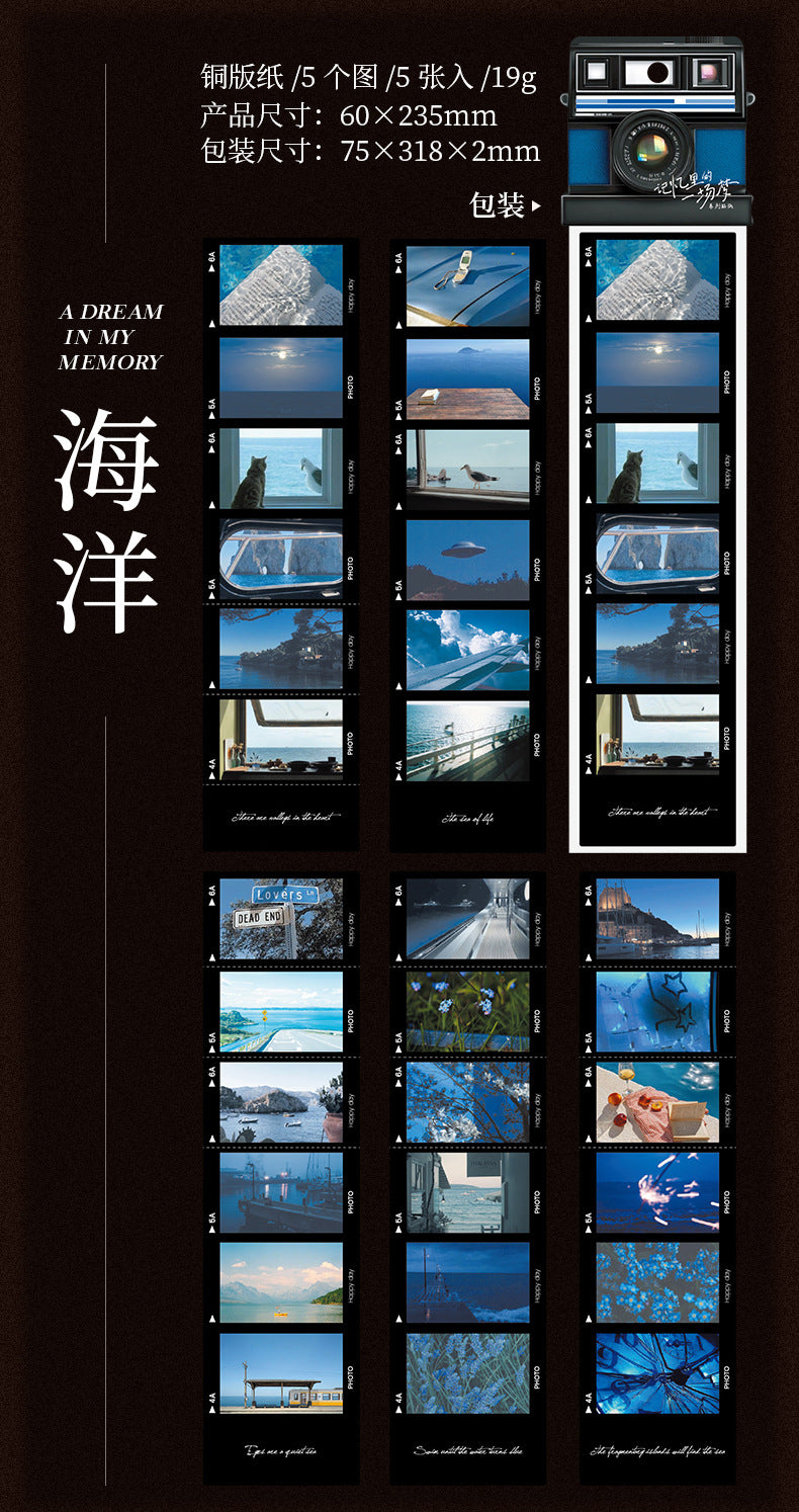 A Dream in Memory Film Film Stickers Retro Old Film Film Strips Handbook Collage Basics