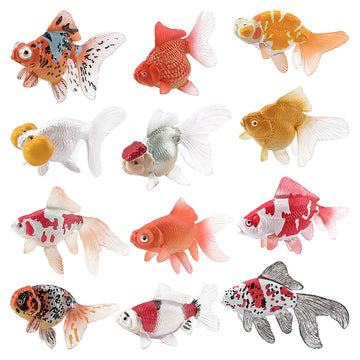 Cross-border export simulation ornamental fish with base model mini goldfish Koi set Marine static ornaments toy