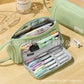 Triangular Large-Capacity Pencil Case and Stationery Box, Thickened Partitioned Storage Student Stationery Bag for Primary, Middle, and High School Students Wholesale