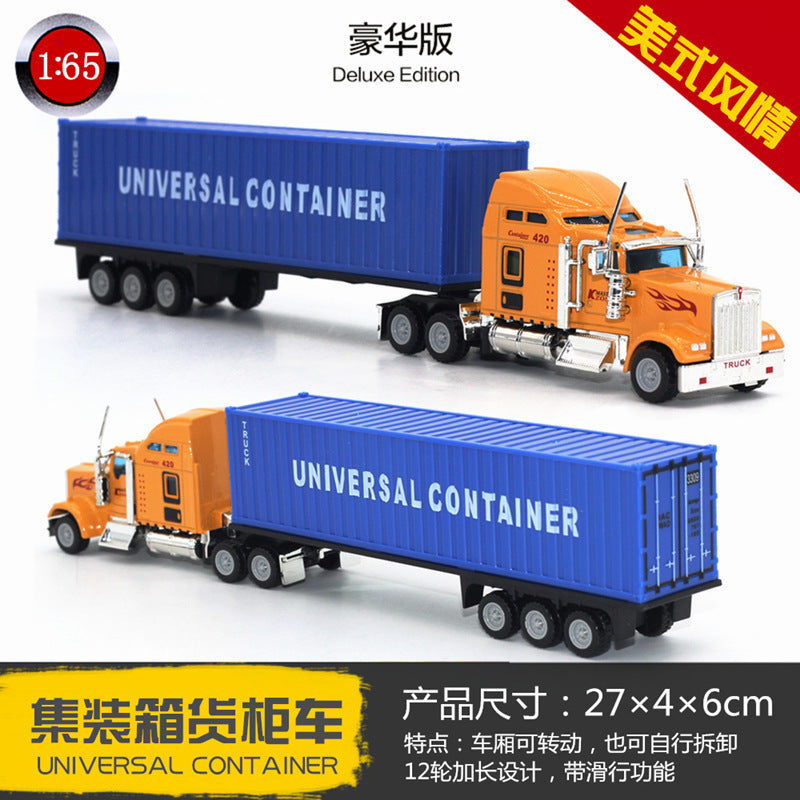 English packaging cross-border children alloy car vehicle trailer fire truck tank excavator pull back toy car