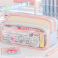 Large and Small Color Matching O00 Pencil Bag Transparent Large Capacity Stationery Bag Creative Multifunctional Stationery Bag Ins Japanese Style High Value