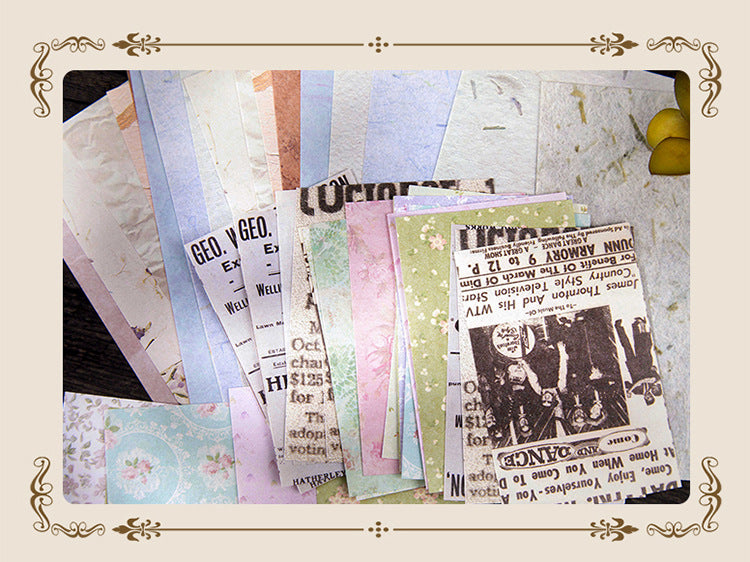 Picking up Korean Material Paper Qingye Whispering Series ins Small Fresh Broken Flowers diy Hand Account Collage Background Material