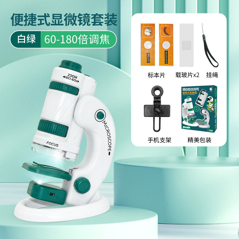 Cross-border Children's Microscope Can See Bacteria Primary and Secondary School Students Gifts Handheld Portable Outdoor Observation Toys