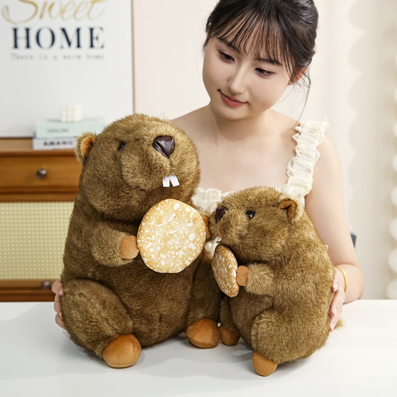 Simulated Groundhog Plush Toy Screaming Mouse Pillow Doll Cute Doll Girls Birthday Ornament Gift