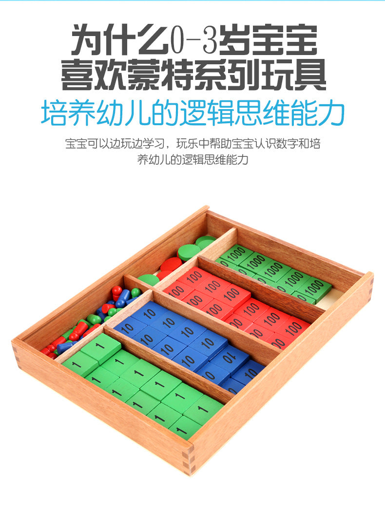 Montessori Teaching Aids Mathematics Stamp Games Kindergarten Montessori Children's Educational Early Education Wooden Toys
