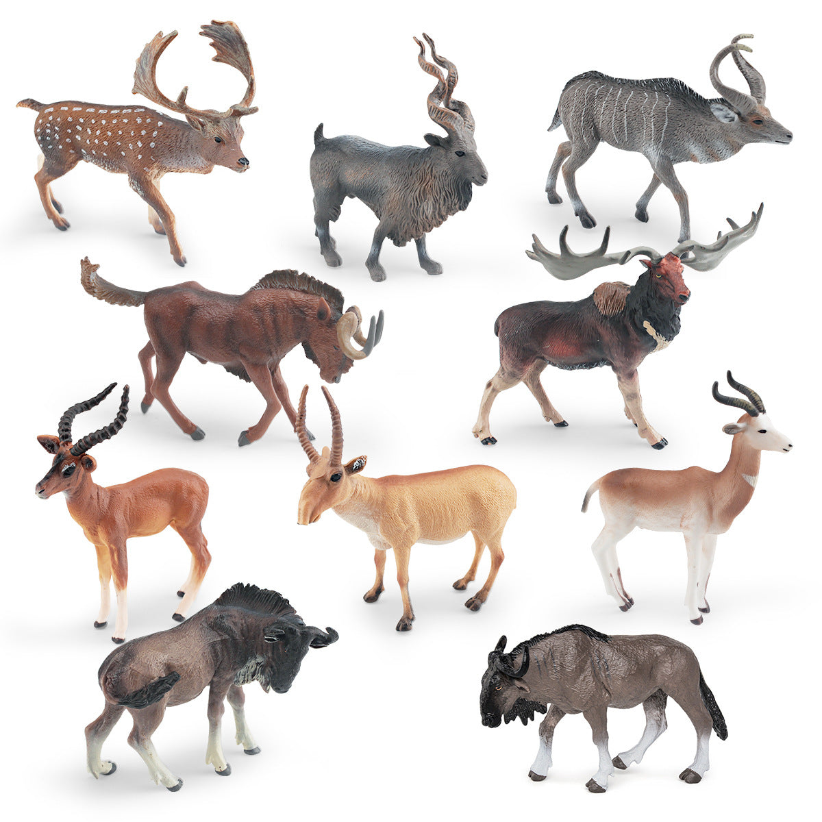 Cross-border simulation wild animal model Horn horse Antelope Mountain Antelope twist angle goat male deer desktop decoration ornaments