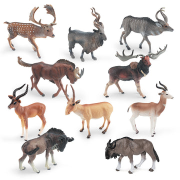 Cross-border simulation wild animal model Horn horse Antelope Mountain Antelope twist angle goat male deer desktop decoration ornaments