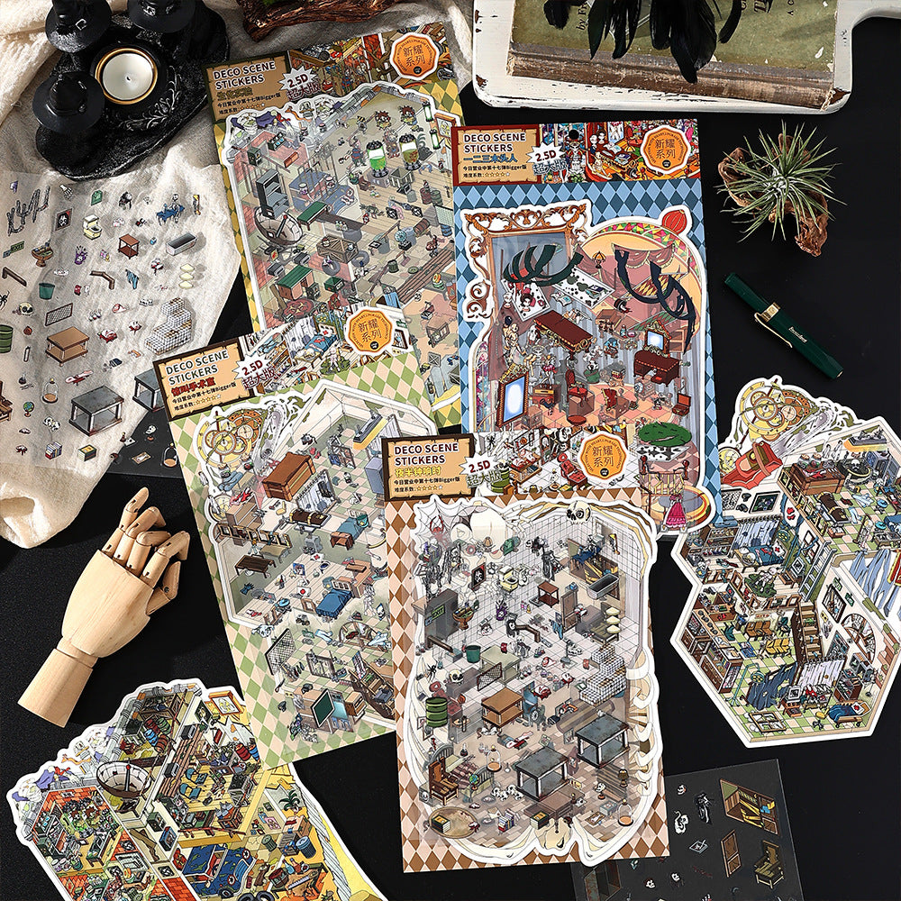 Infeel.Me Extra Large Scenery Stickers Today's Business Hours Open - Part Twelve DIY Journal Scene Stickers