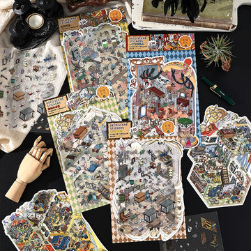 Infeel.Me Extra Large Scenery Stickers Today's Business Hours Open - Part Twelve DIY Journal Scene Stickers