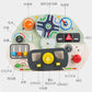 CECPC Montessori Children's Simulated Steering Wheel Busy Board Switch Led Light Busy Board Early Education Educational Wooden Toys