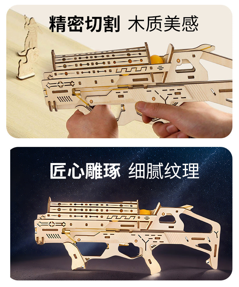 Wooden Rubber Tendon Gun Educational Toys Assembled 3d Puzzle Model Wooden Blocks Desert Eagle CSgo Game Same