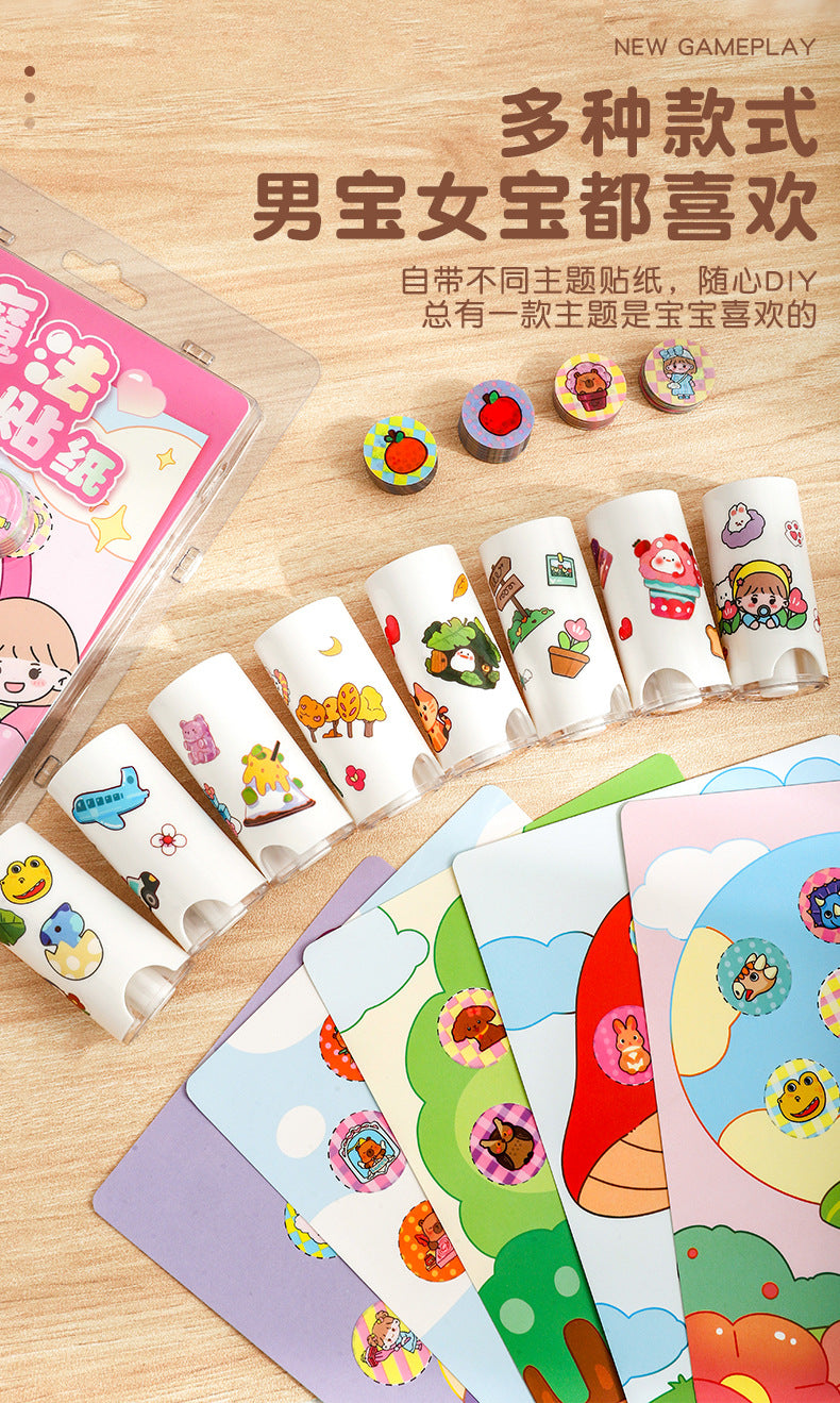 Magic Seal Sticker Award Cartoon Sticker Book DIY Hand Account Girl Boy Award Stamp This Baby Seal