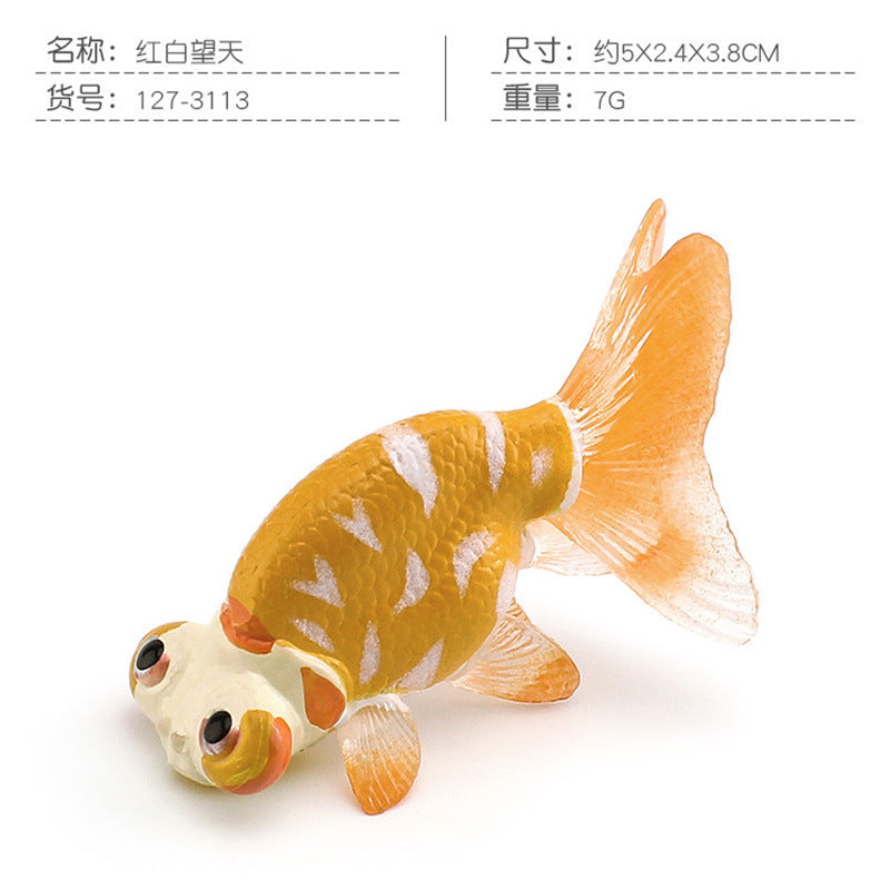 Cross-border export simulation ornamental fish with base model mini goldfish Koi set Marine static ornaments toy
