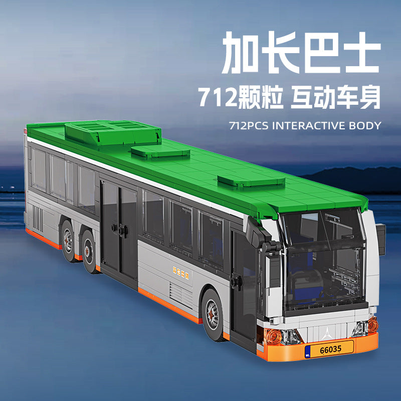 Cross-border engineering series truck city bus transport vehicle combined with small particle building blocks children's educational enlightenment toys