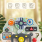 CECPC Montessori Children's Simulated Steering Wheel Busy Board Switch Led Light Busy Board Early Education Educational Wooden Toys