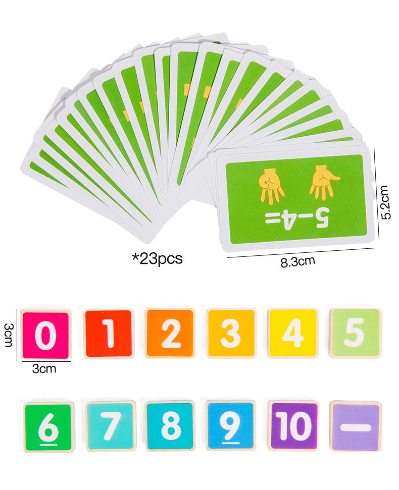 Children's Finger Arithmetic Educational Teaching Aids Addition and Subtraction Arithmetic Palm Mathematics Enlightenment Wooden Toys Kindergarten