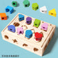 Children's Educational Beaded Five Sets of Column Color Sensory Enlightenment Children's Shape Matching Perception Early Education Wooden Building Blocks Play