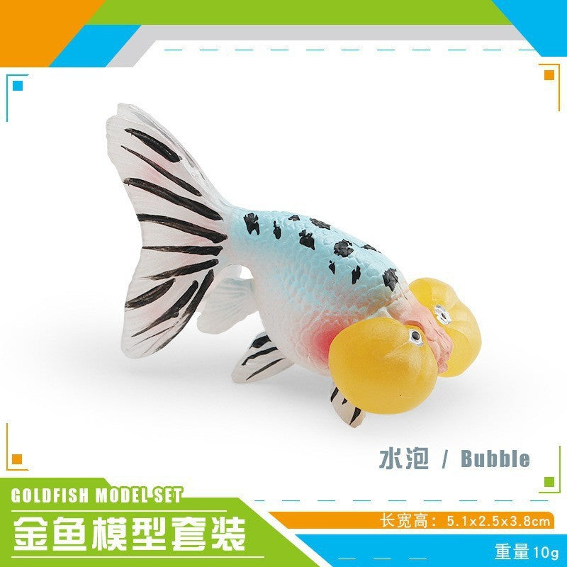 Cross-border export simulation ornamental fish with base model mini goldfish Koi set Marine static ornaments toy