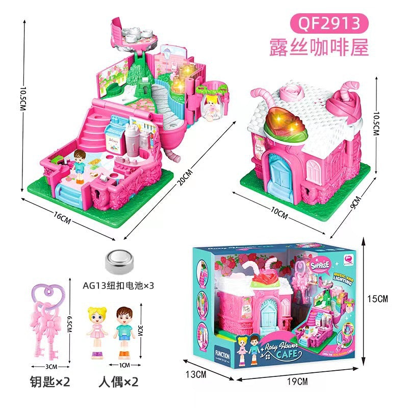 Cross-border Children's Variables Surprise Cabin Girl Simulation Princess Castle Villa Model Doll House Play House Toys