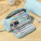 Triangular Large-Capacity Pencil Case and Stationery Box, Thickened Partitioned Storage Student Stationery Bag for Primary, Middle, and High School Students Wholesale