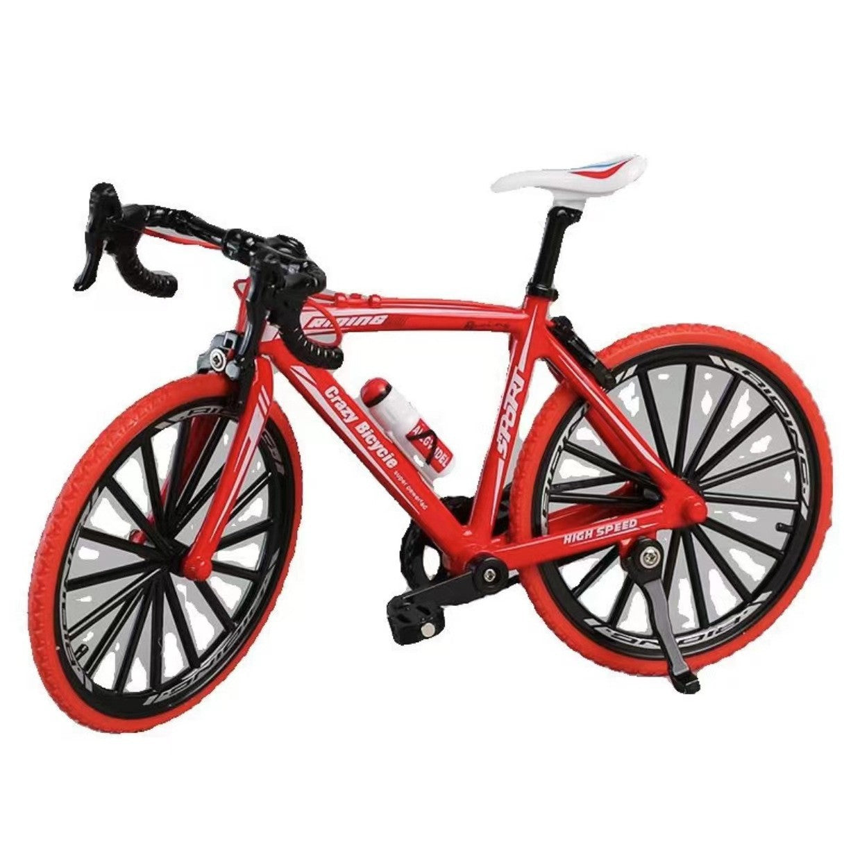 Cross-Border Artificial Bicycle Model 1:8 Alloy Mountain Foldableing Artificial Road Bike Ornaments Off-Road Bicycle Toys
