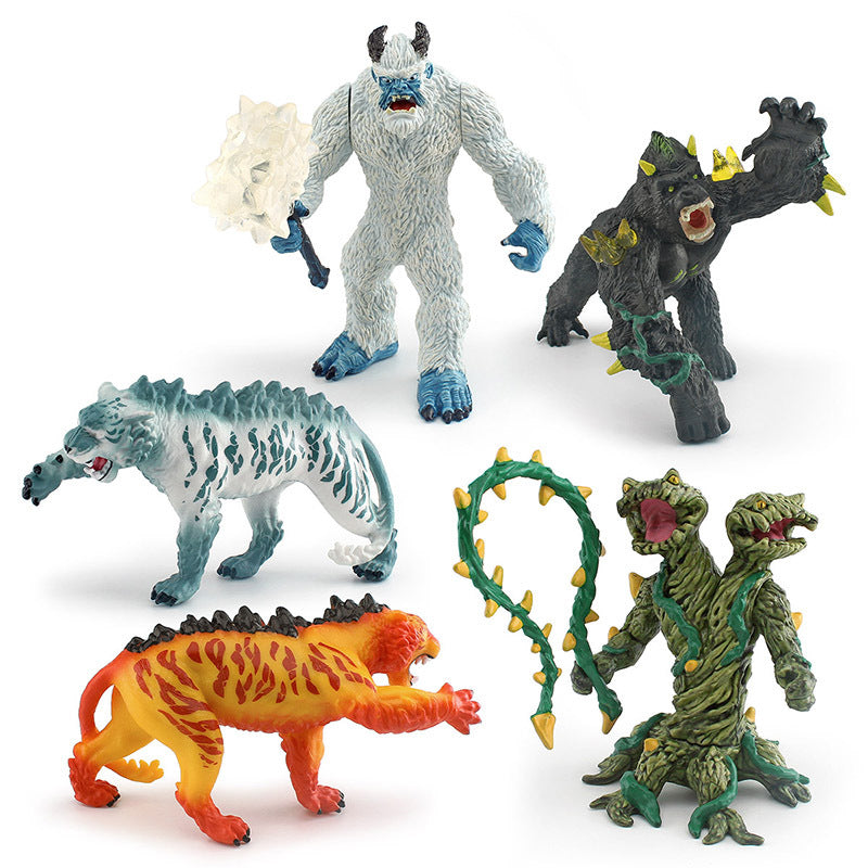 Cross-border simulation Western myth monster tree monster ice crystal Tiger lava Tiger ice monster gorilla model monster ornaments