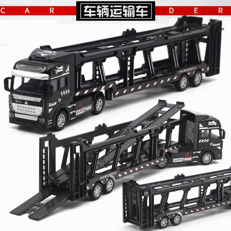 English packaging cross-border children alloy car vehicle trailer fire truck tank excavator pull back toy car