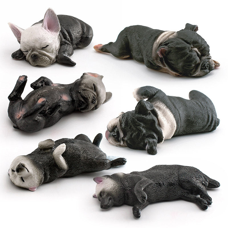 Cross-border Children's Cognitive Simulation Pet Dog Model Sleeping Posture French Bulldog Chai Dog Decorative Ornament Toy
