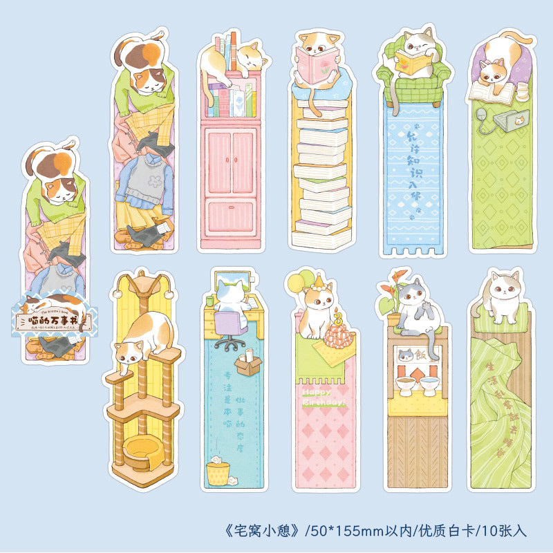 Paper Bookmark Meow's Everything Book Cute Flash Sand Bookmark Student Reading Marker Booklet Creative Gift Writable