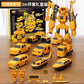 Cross-border children's magnetic splicing toy car boy magnetic block assembly engineering vehicle deformation robot 3 a 6 years old