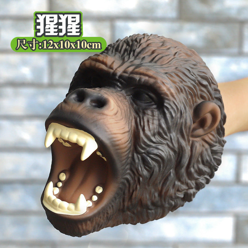 Dinosaur Hand Puppet Cross-Border Wholesale Gloves Soft Rubber Triceratops Tyrannosaurus Rex Children's Simulation Animal Model Boy Toy