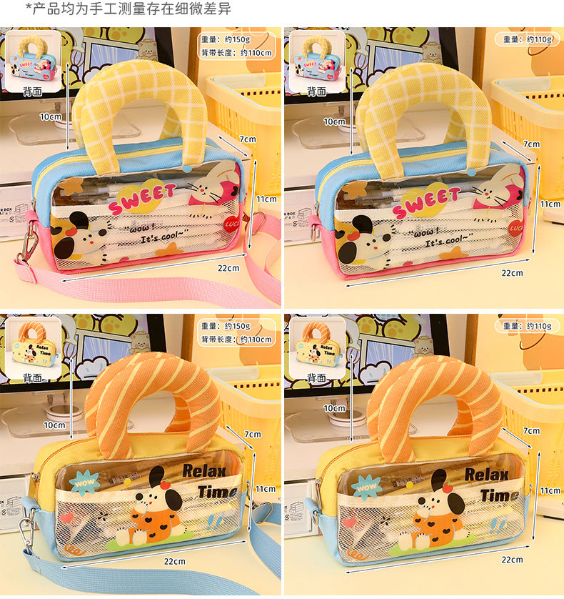 Good-Looking Student Handbag, Small Backpack, Cute Contrasting Color Small Shoulder Bag, Stationery Bag, Large Capacity Pencil Case