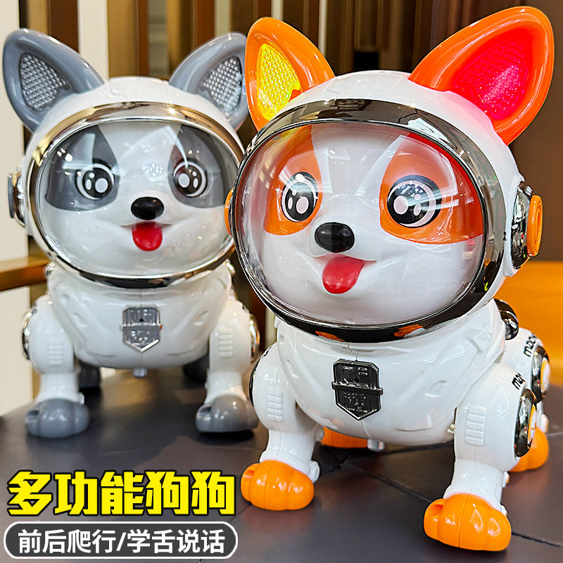 Electric intelligent robot dog learning to speak puzzle early education Corgi dog singing and dancing children's toy dog gift wholesale