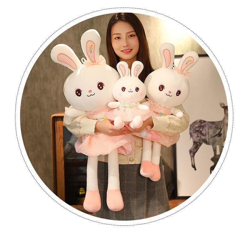 Rabbit Doll Plush Toy Cute Birthday Gift Girl's Pillow Soothing White Rabbit Doll Children's Doll