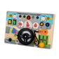 CECPC Montessori Children's Simulated Steering Wheel Busy Board Switch Led Light Busy Board Early Education Educational Wooden Toys