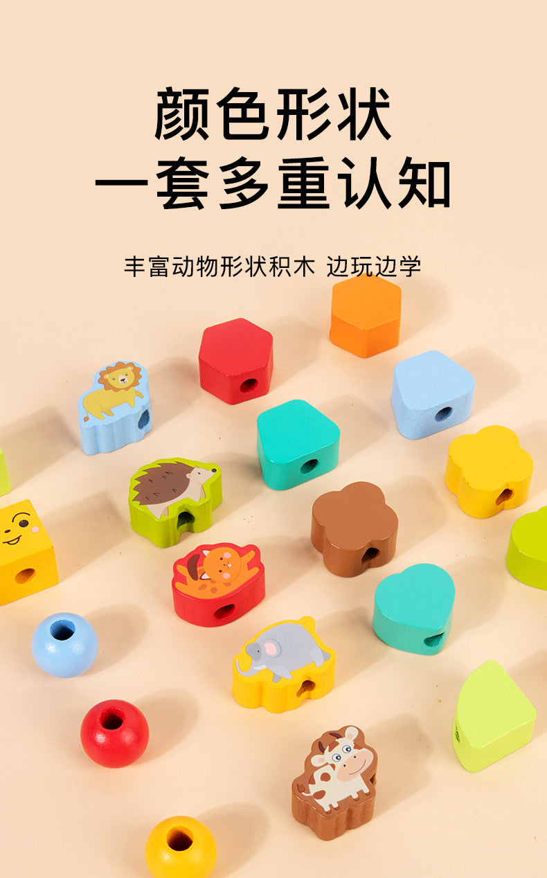 Wooden Children's Educational Toys Five Sets of Column Color Classification Enlightenment Children's Shape Matching Perception Building Block Toys