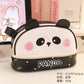 New Large Capacity Blush Panda Pu Pencil Case High-Looking Cute Cartoon Student Neutral Stationery Storage Box Wholesale
