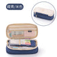 in stock Multi-layer Canvas Retractable Pencil Case Korean Simple High School Student Macaron Color-block Variable Large Capacity Pencil Case
