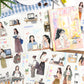 ZABC cross-border die-cut PET sticker book chasing ordinary series 20 characters life hand account collage stickers