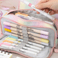 Oxford Cloth Double-Open Pencil Case, Large Capacity Stationery Box, Thickened, Wear-Resistant, Waterproof Pencil Bag for Students, Suitable for Middle and High School Students
