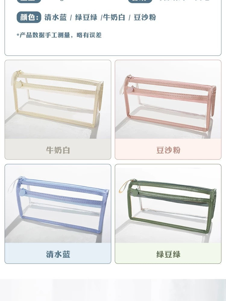 Transparent Pencil Case for Exams, Simple Pencil Bag for High School Students, Large Capacity Pvc Pencil Case in Stock